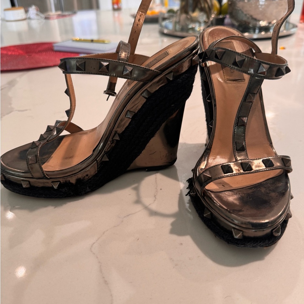 Valentino rockstud sandals wedges 38